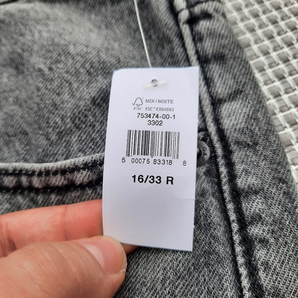 GAP Barrel Jean High Rise Gray Wash Plus 33 16 NEW Washed Black - Picture 8 of 14